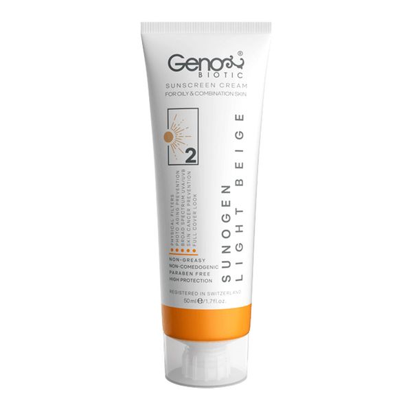 ضد آفتاب بژ روشن 3 پوست چرب SPF50 ژنوبایوتیک