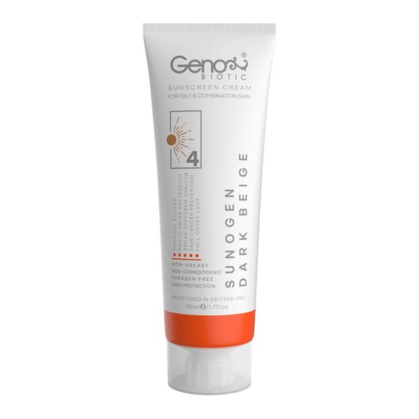 کرم ضد آفتاب رنگی SPF 50 مخصوص پوست چرب و مختلط ژنو بایوتیک